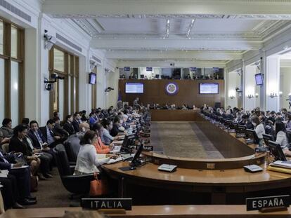 El Consejo Permanente de la OEA durante una reunión sobre Venezuela este martes en la sede del organismo en Washington.