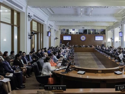 El Consejo Permanente de la OEA durante una reunión sobre Venezuela este martes en la sede del organismo en Washington.