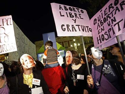 Concentración a favor del aborto el pasado enero en Madrid.