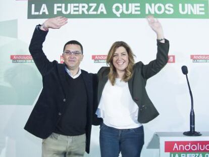 Jer&oacute;nimo Guerrero y Susana D&iacute;az, este viernes en El Coronil.