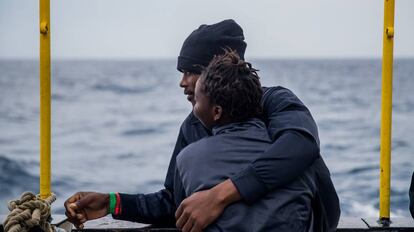 Migrantes a bordo del Aquarius, el pasado 12 de junio. 