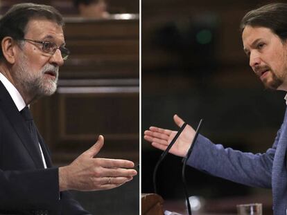 Rajoy e Iglesias, este martes en el Congreso.