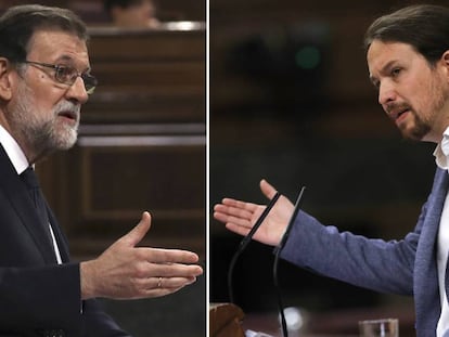 Rajoy e Iglesias, este martes en el Congreso.