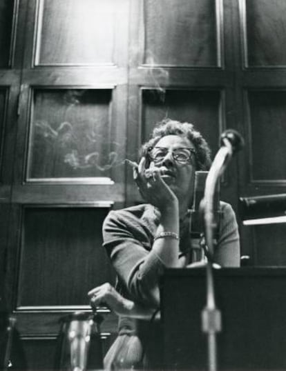 Hannah Arendt, en la Universidad de Chicago en 1966. 