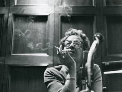 Hannah Arendt, en la Universidad de Chicago en 1966. 