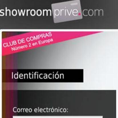 Página web de Showroomprive