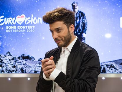 Blas Cantó el día en el que se presentó la canción 'Universo' para Eurovisión.