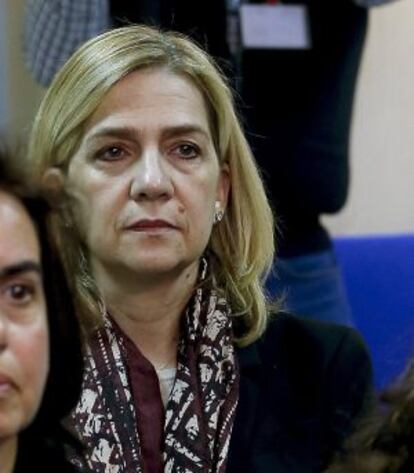 Cristina de Borbón on day one of the trial on Monday.