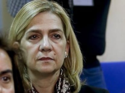 Cristina de Borbón on day one of the trial on Monday.