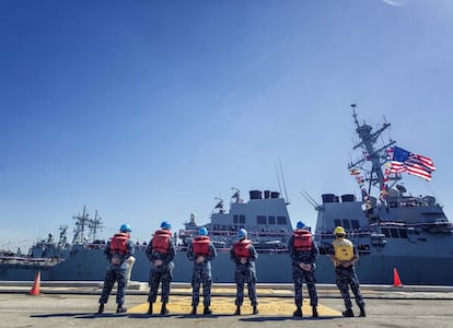 The destroyer ‘USS Porter’ at the Rota Naval Base in 2015.