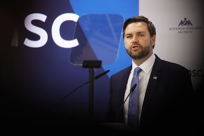 El vicepresidente estadounidense JD Vance habla durante la 61.ª Conferencia de Seguridad de Múnich, el pasado 14 de febrero.