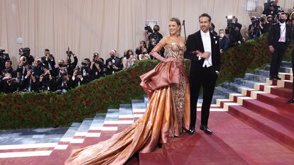 Blake Lively and Ryan Reynolds at the 2022 Met Gala.