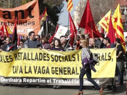 Manifestación contra la reforma laboral en Castellón.