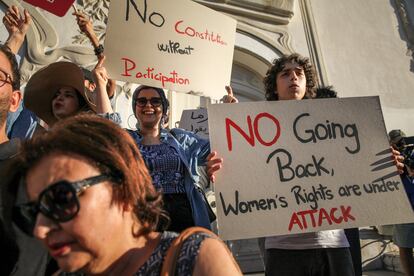 Protesta en defensa de los derechos de la mujer en Túnez, el pasado mes de julio.