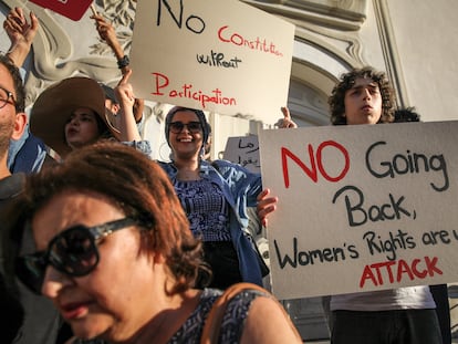 Protesta en defensa de los derechos de la mujer en Túnez, el pasado mes de julio.