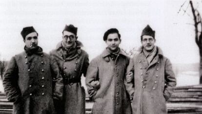 En la l&iacute;nea Maginot (1940): Vives (izquierda), Amat-Piniella, Planes y Cabrero Arnal. 
