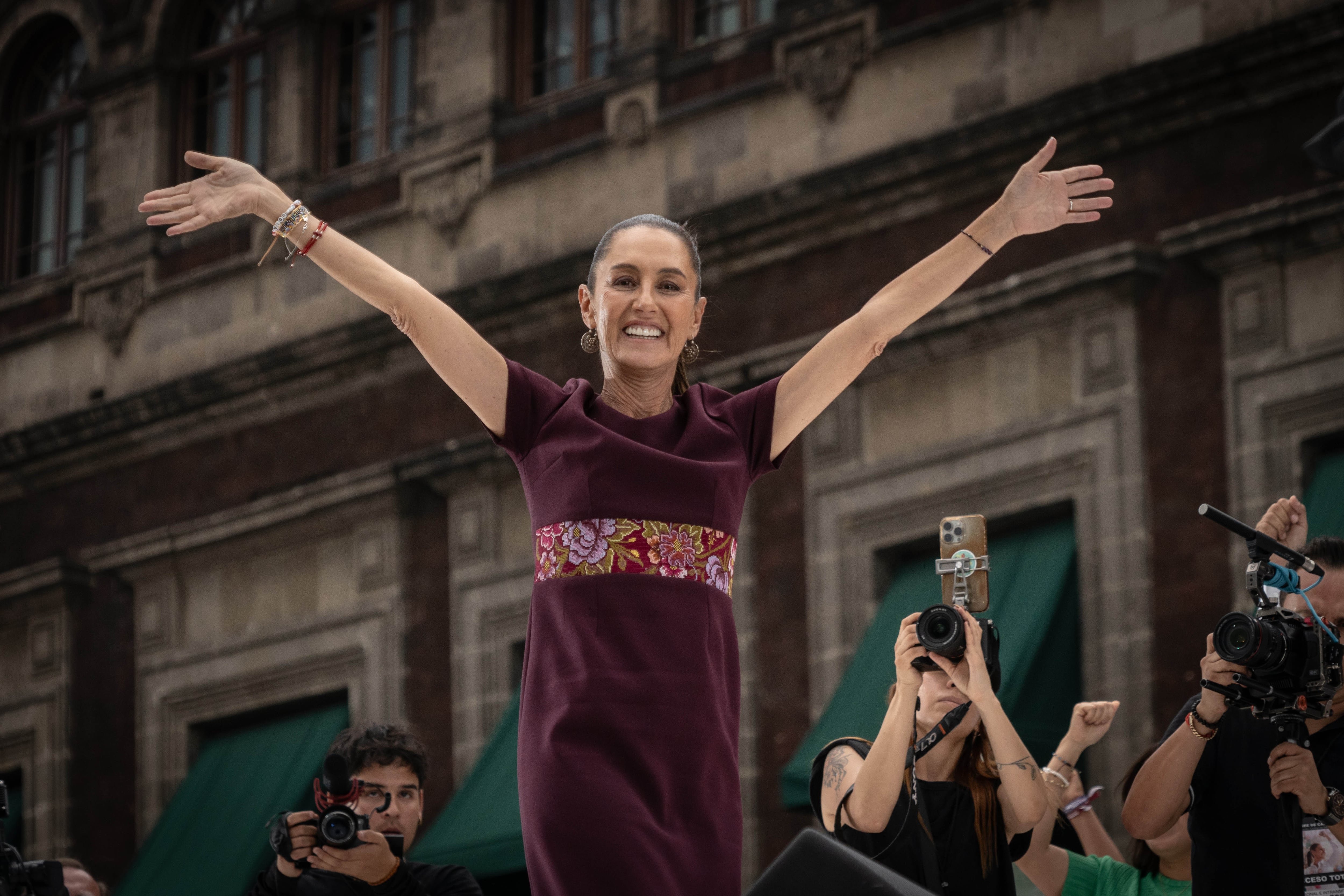 Claudia Sheinbaum durante su cierre de campaña en el Zócalo capitalino, el 28 de mayo de 2024.