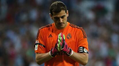 Casillas, ayer en el Bernabéu.