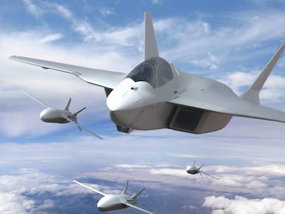 Imagen virtual del futuro avión de combate FCAS.