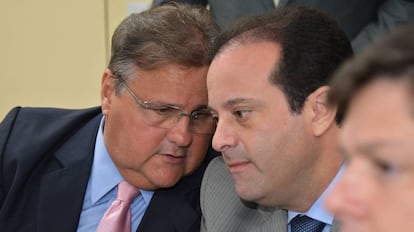 O ministro Geddel Vieira e o deputado André Moura.