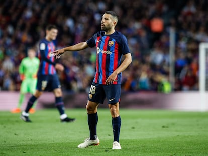 Jordi Alba durante un partido de la Liga con el Barcelona, el pasado mayo.