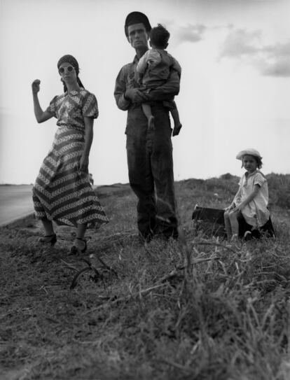 Familia en la carretera, Oklahoma, 1938