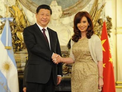 Cristina Kirchner e Xi Jinping, em julho em Buenos Aires.