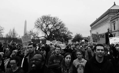 Manifestación antitrump en Washington.
