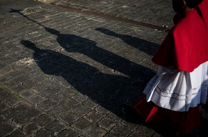 Catholics take part in a reenactment of the Stations of the Cross during the Lenten season at the Metropolitan Cathedral in Managua, Nicaragua, Friday, March 17, 2023.