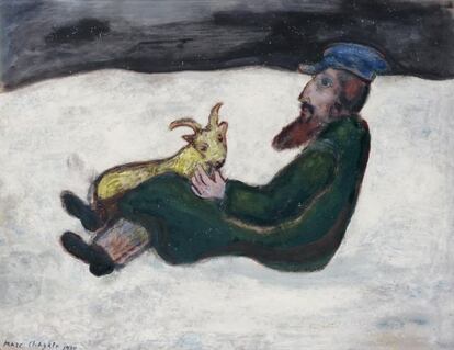 &#039;El viejo y el cabrito&#039; (1930), de Marc Chagall, una de las bellas obras sobre el horizonte que expondr&aacute; la Mir&oacute;.