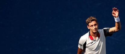 Pablo Carreño celebra su triunfo contra Schwartzman en los cuartos de Nueva York.