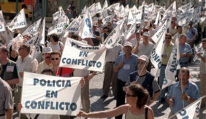 Una imagen de la marcha de protesta de los sindicatos de policía.