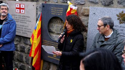 La directora general de Memoria Demócratica de la Conselleria de Justicia de la Generalitat, Gemma Domènech, en Mauthausen.