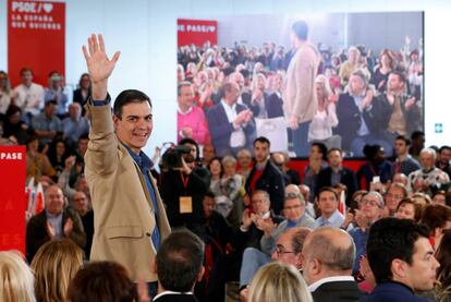 Pedro Sánchez, en un mitin del PSOE.