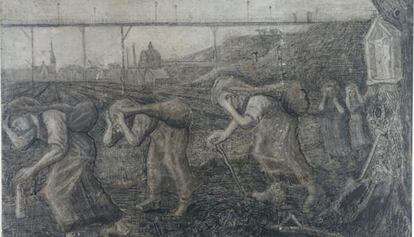 &#039;Los porteadores de la carga&#039; (1881), de Vincent van Gogh.