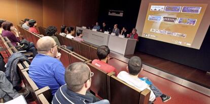 Una imagen de la VII Jornada sobre Tecnologías Gráficas y Visión por Computador, ayer, en la UPV.