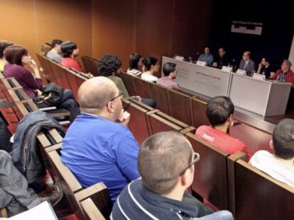 Una imagen de la VII Jornada sobre Tecnologías Gráficas y Visión por Computador, ayer, en la UPV.