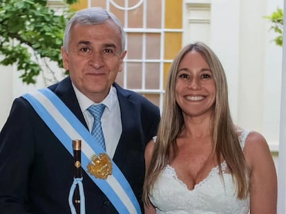 El exmandatario de la provincia argentina de Jujuy, Gerardo Morales y su esposa Tulia Snopek.