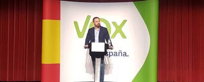 El presidente de Vox, Santiago Abascal.