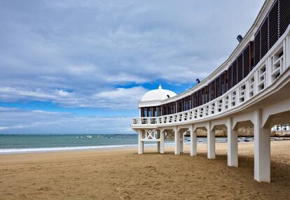 Playa de la Caleta, en el centro de Cádiz. |