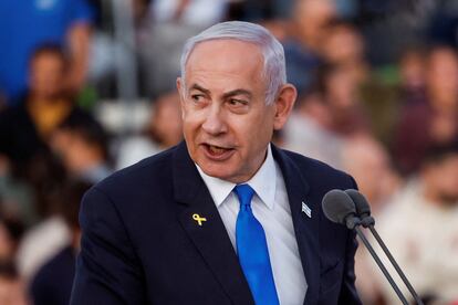 Netanyahu, el 31 de octubre en una ceremonia en una base militar cerca de Mitzpe Ramon (Israel).