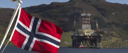 Una palataforma petrolífera en Noruega.