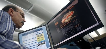 An internet user checks an online gambling site.