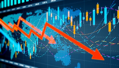 Downwards Business graph and charts