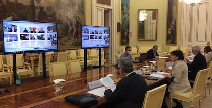 La ministra de Educación, Isabel Celaá, durante la conferencia. 