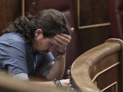 Iglesias, en un receso de la sesión de control al Gobierno del pasado miércoles.
