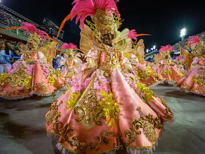 Desfile do Carnaval de 2020 no Sambódromo da Sapucaí, no Rio, em 24 de fevereiro de 2020.