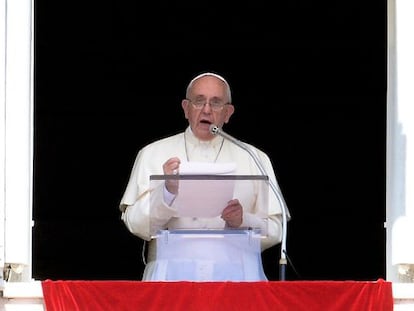 El papa Francisco, durante el Ángelus este domingo.