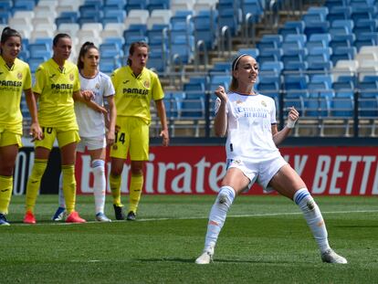 Kosovare Asllani celebra el gol de la victoria del Real Madrid sobre el Villarreal.