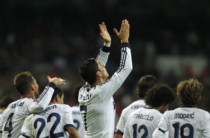 Cristiano celebra uno de los goles.